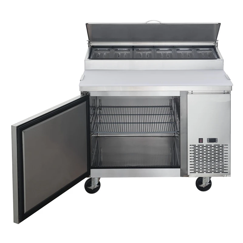 Stainless steel Refrigeration Equipment Commercial Pizza Prep Counter Top Table Refrigerators
