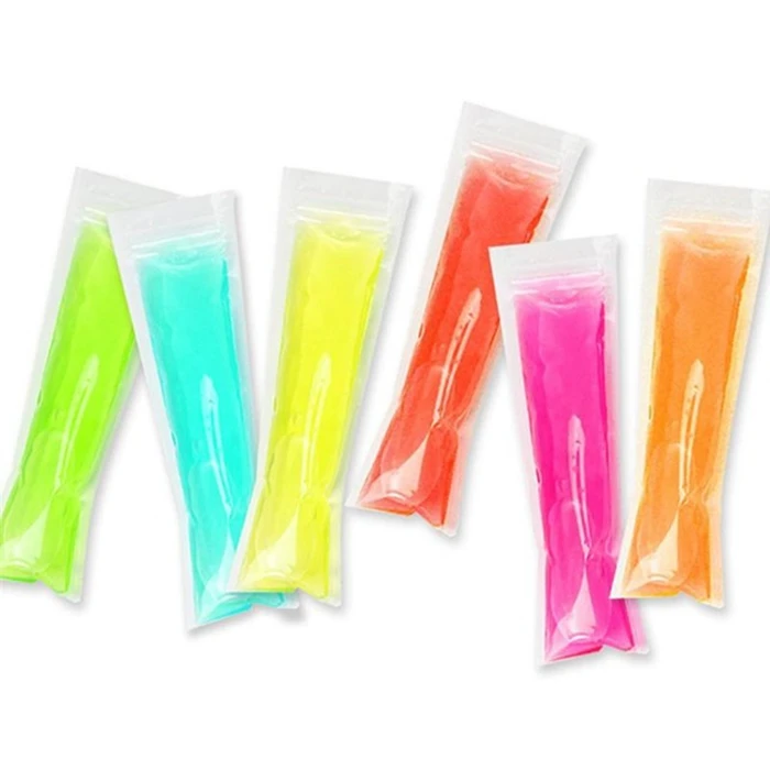DIY Disposable Ice Popsicle Molds Plastic Packaging Bags With Zip Seals For Yogurt Sticks, Juice & Fruit Smoothi