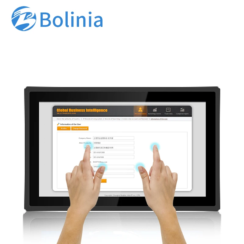 Cheap price 18.5 inch VGA/USB/DVI interface  Embedded Lcd Display capacitive touch screen monitor with LED Light