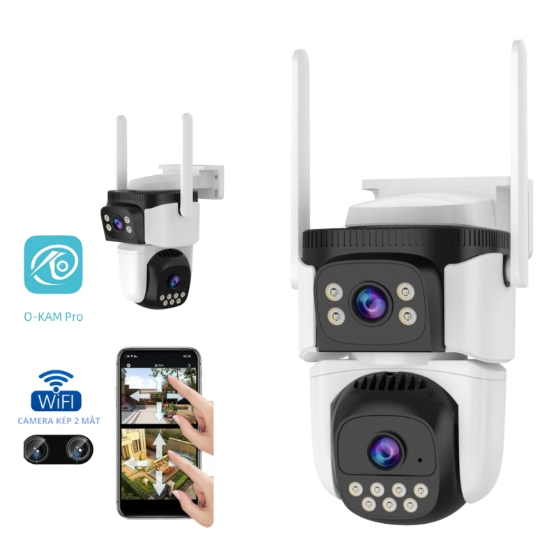 1080P HD 6MP 2 Lens Wireless Smart Home Dual Lens Surveillance Camera And Ip Cctv Camera Home Security Ptz Wifi Camera NVR 4mm