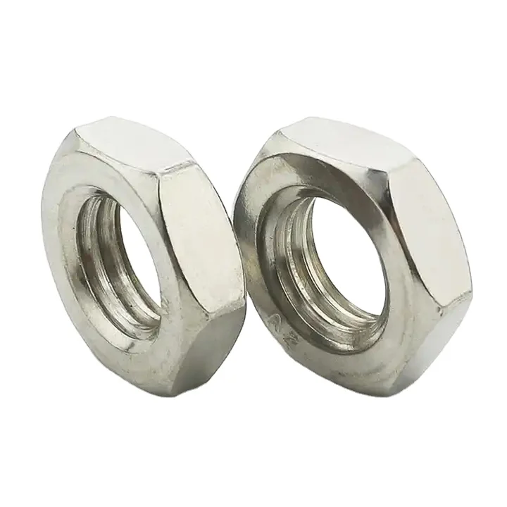 High Quality Custom Factory Metric Fine Pitch Thread Nickel Alloy DIN439-2 M5 Hexagon Thin Nuts