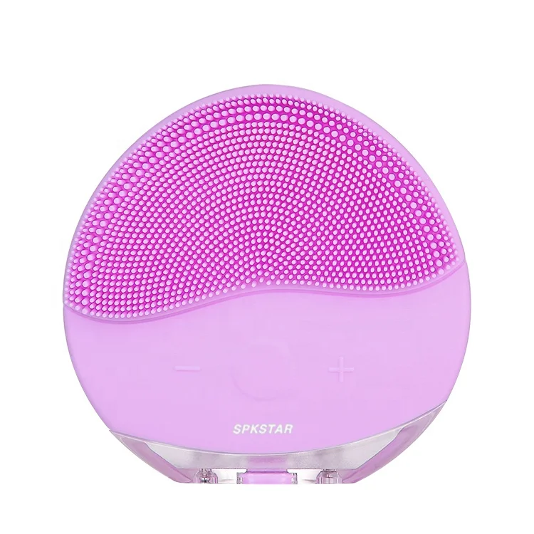 2021 г., трендовая ультразвуковая Вибрирующая Массажная электрическая Очищающая щетка для пор, силиконовая мини-электрическая Очищающая щетка для лица