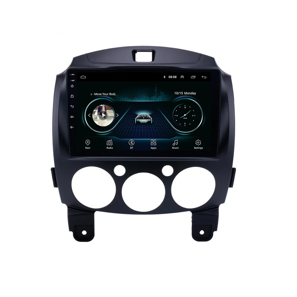 For Mazda 2 2007-2014 Car Gps Navigation Double Din Audio System Touch Screen Android Auto Radio