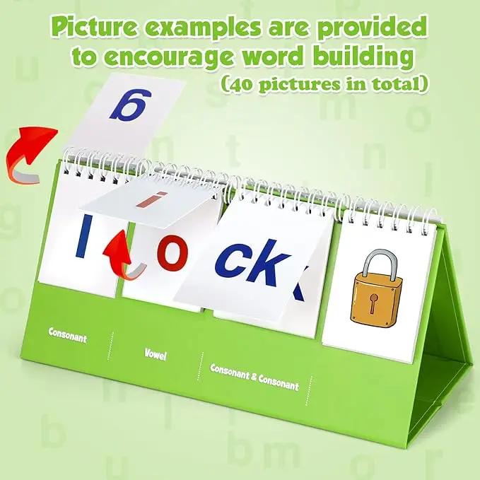 CCVC Word Builder Phonics Games Flash Card for Preschool Kindergarten Classroom Special Education Reading