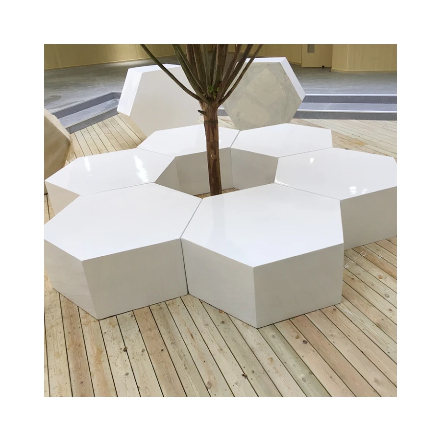 Hexagonal Stool Flower Pot Chair Custom Made Commercial Furniture Chaise Garden Outdoor Waiting Chair