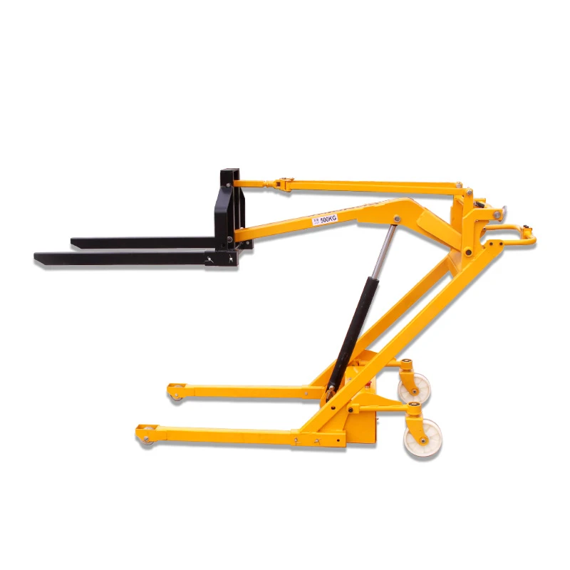 Hot selling electric small portable hydraulic loading and unloading crank arm handling stacker truck