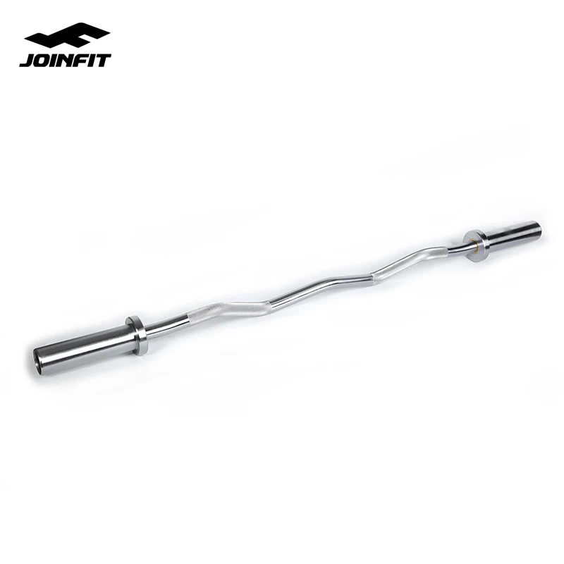 Joinfit Threaded Solid Chrome Barbell Bar, Steel EZ Curl Bar and Power Lifting