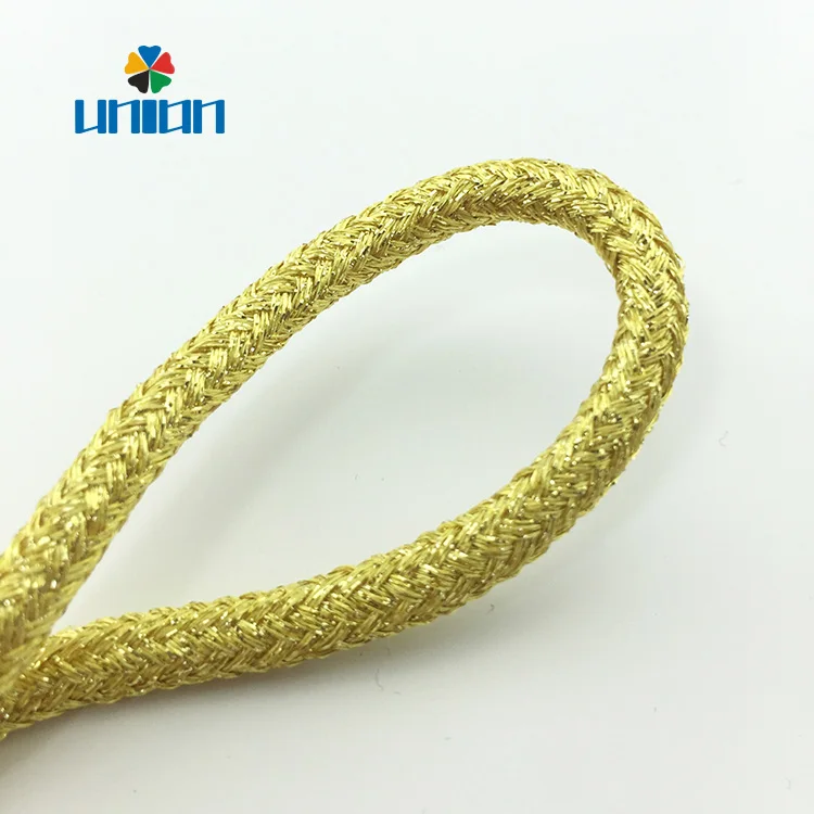 Wholesale 5mm silver gold metallic cord for bag handle