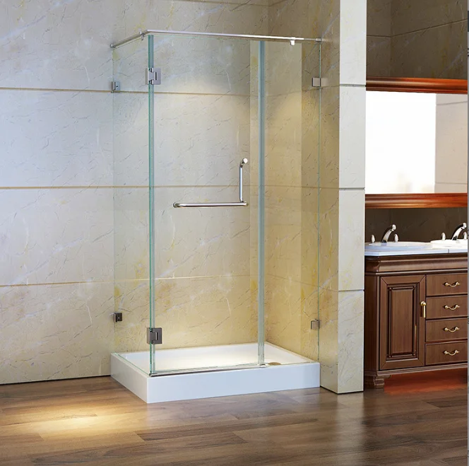 Custom Arc Rectangular Frameless Shower Enclosure Hinged Bathroom Glass Shower Cabin