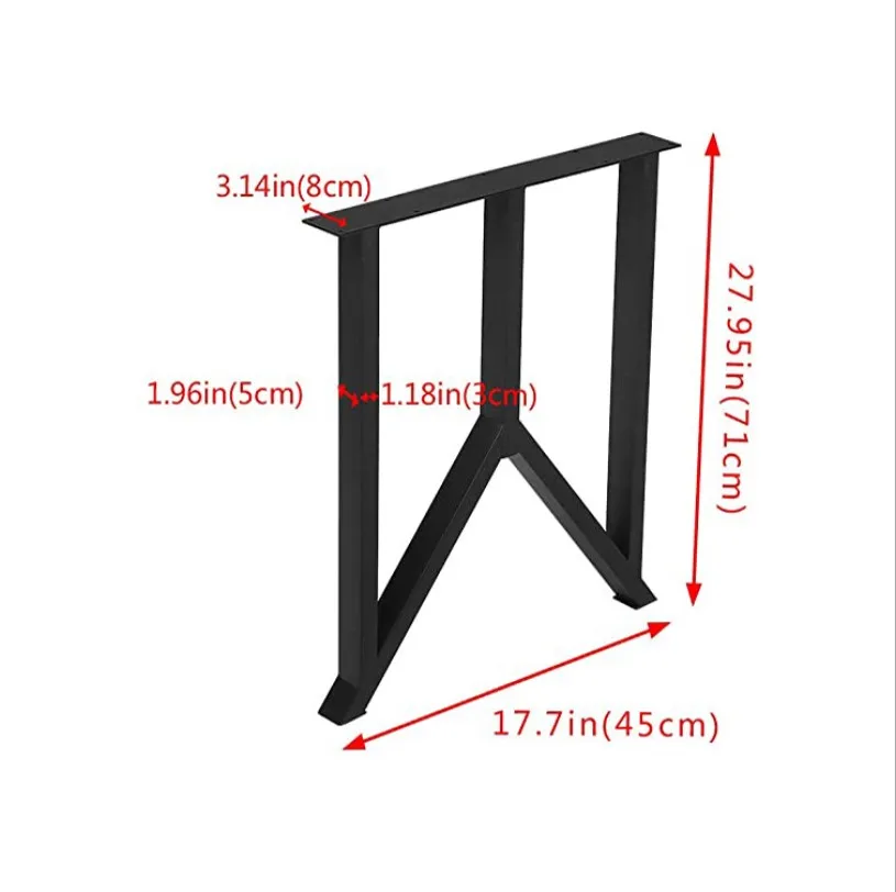 Высококачественные черные окрашенные железные металлические ножки для стола «сделай сам» ресторана журнального столика бара