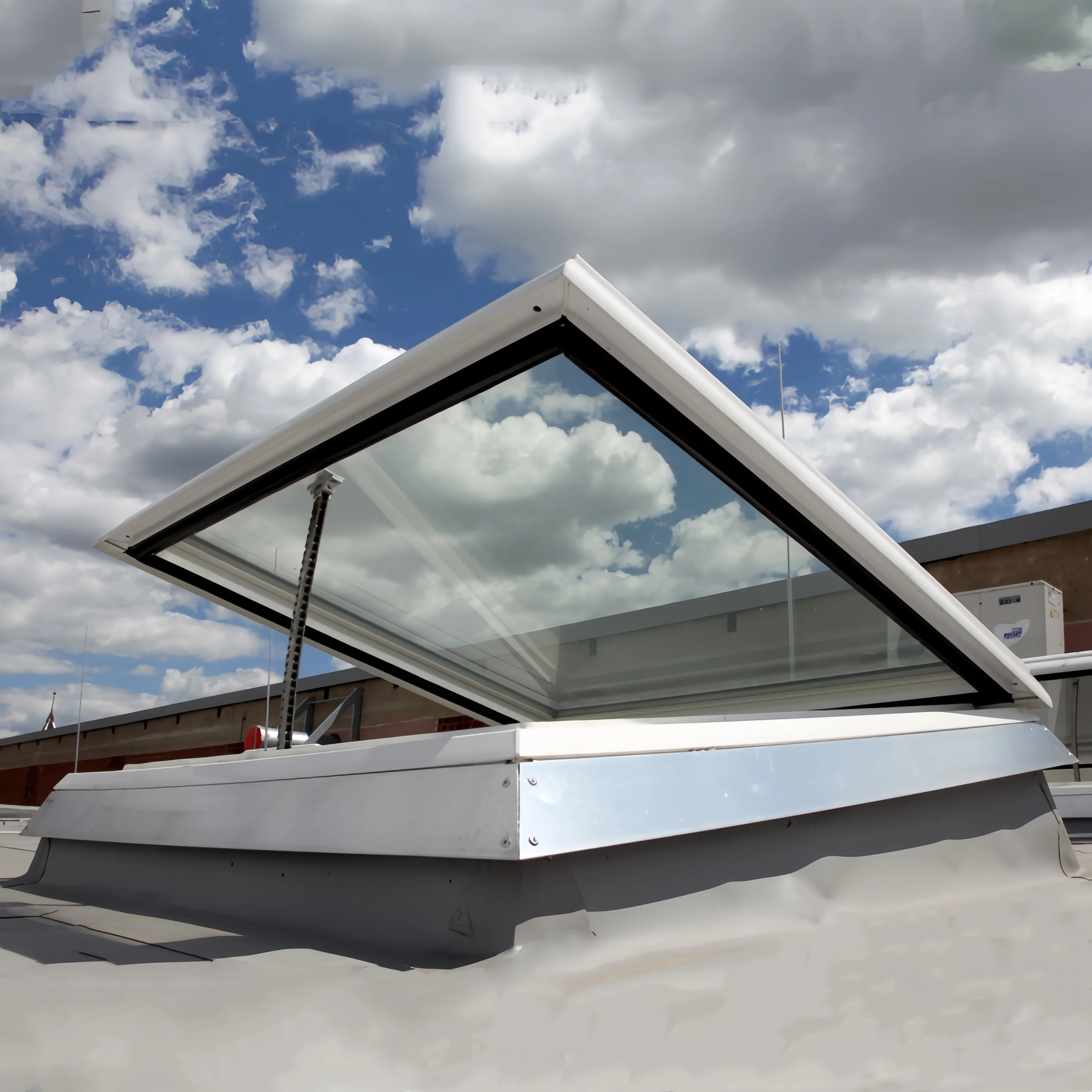 Aluminum Skylight Double Glazing remote control hot sale skylight aluminum roof window Top Open adjustable skylight roof window