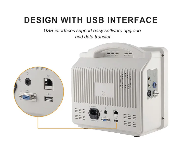 BPM-M1215 Portable Medical Multipara Touch Screen Remote Patient Monitoring Wall Mount Multi Parameter Patient Monitoring
