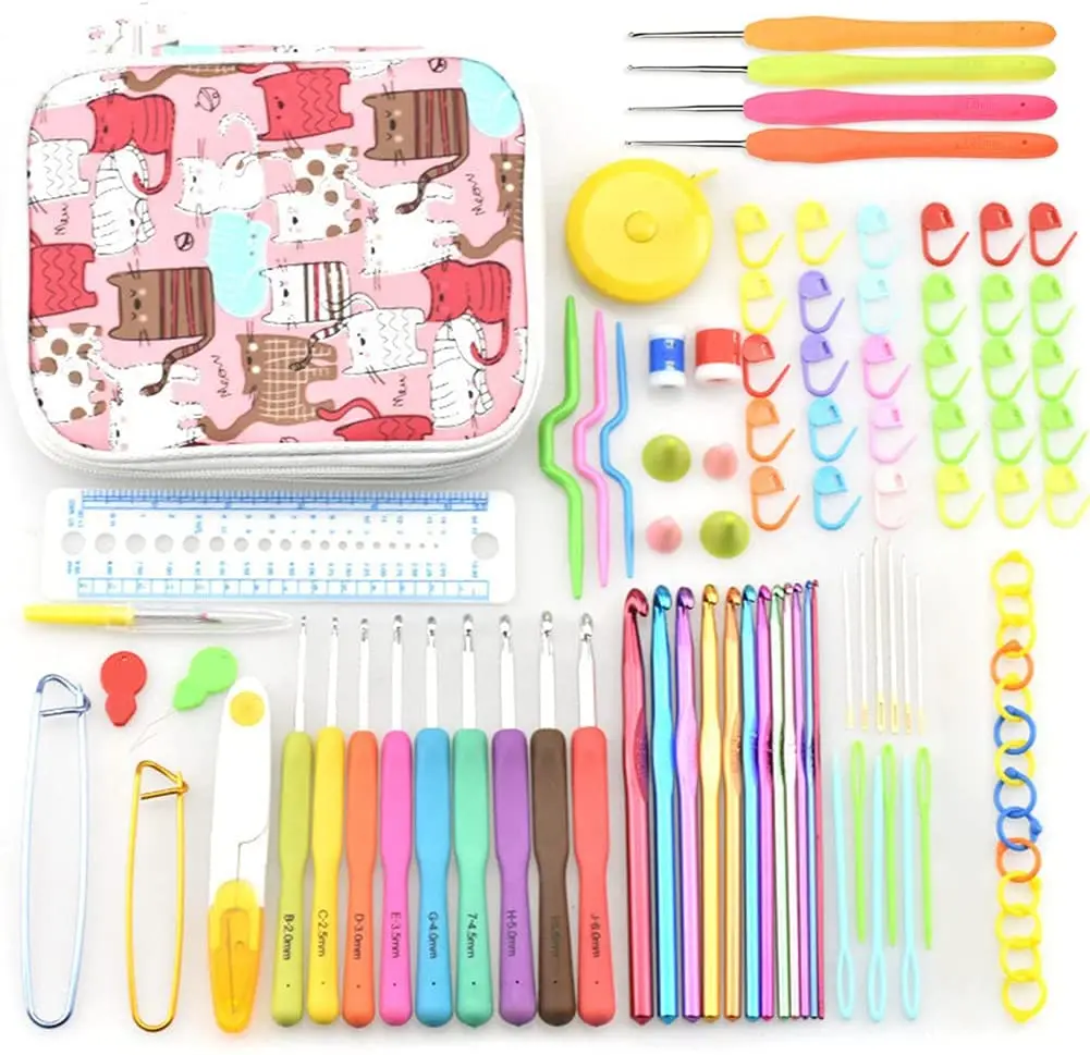 170 Pieces Crochet Hooks Set DIY Hand Knitting Tools Crochet Needles