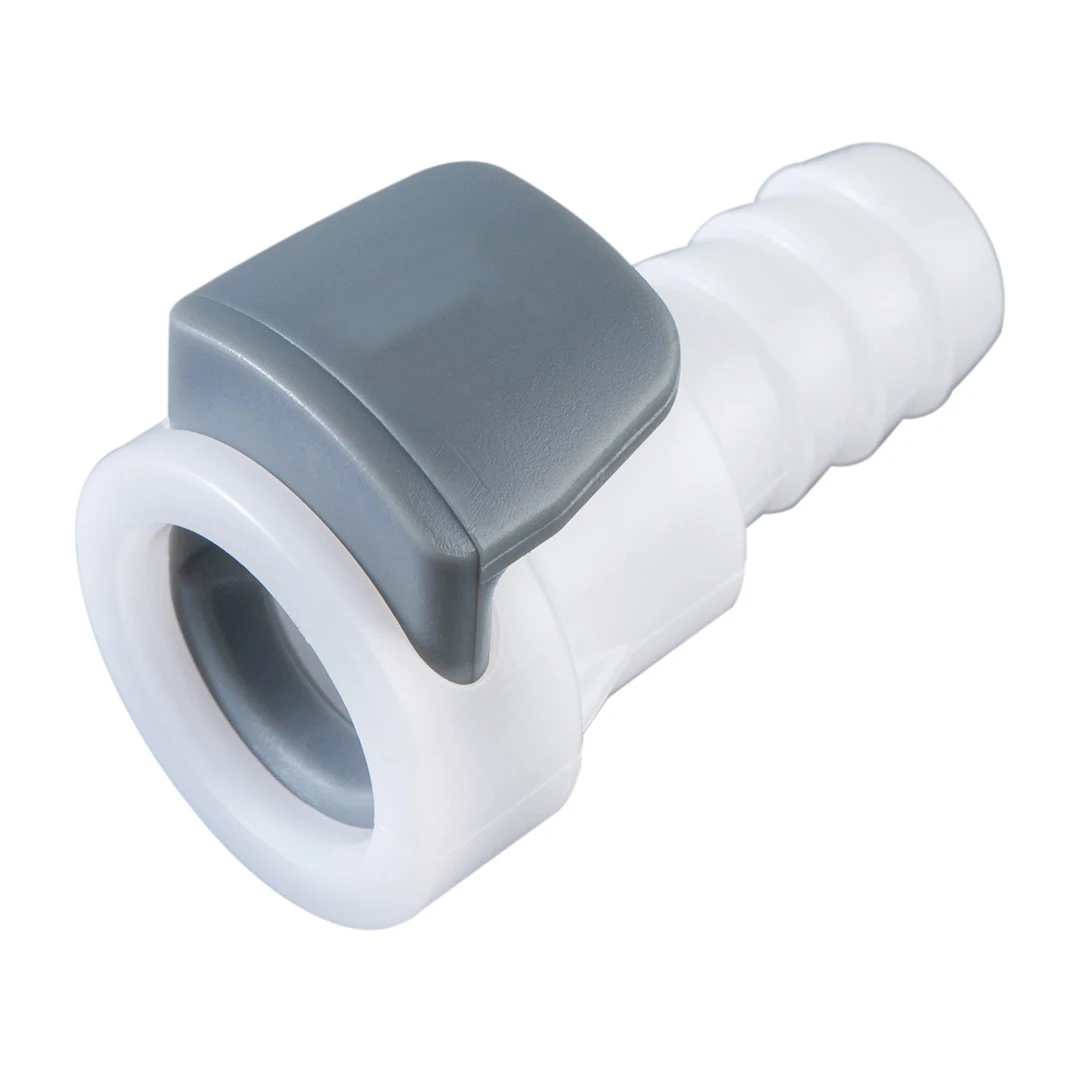 Hose Barb 1/4 6.4mm Lock Nut Straight Through Plastic Quick Disconnect Barbed Air Line Fittings For Plastic Tubing