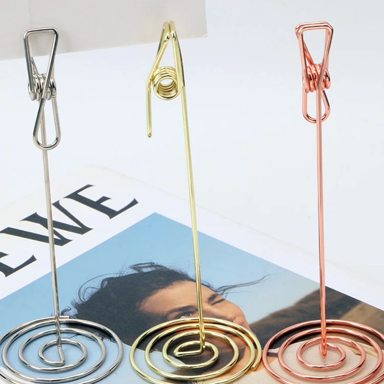 NEW photo clip metal wire fish shape table holder memo clips