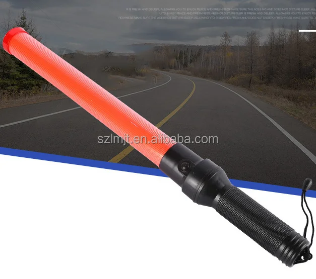 High Quality Torch Light 16 Inch LED Traffic Control Wands with 3 Flashing Modes Signal LED Flashing Light Traffic Warning Baton