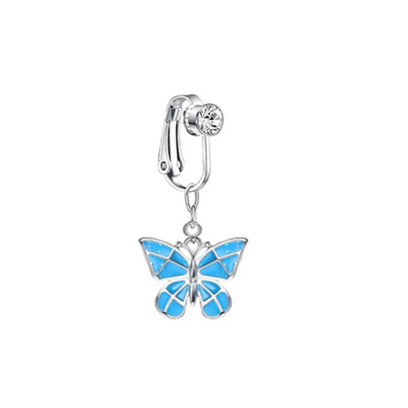 Wholesale Butterfly Fake piercing jewelry Non Piercing body jewelry Fake Belly Button Ring for Women