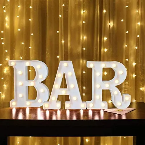 Industrial 3D LED glass BAR neon sign Decorative Led Illuminated Letter Lights Marquee BAR Signs Lighted Bar Decor