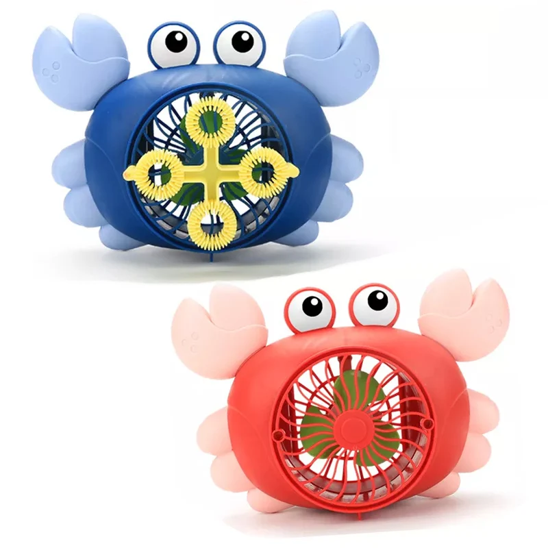 2022 New Hot Summer Outdoor Electric Crab Soap Machine 4 Hole Bubble Toy Fan 2 In 1 Multifunctional For Kid