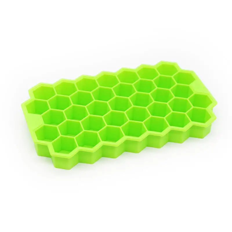 VDM407 Thickened 37-cell Honeycomb Silicone Ice Tray with Lid DIY Foldable Square Ice Box Mould