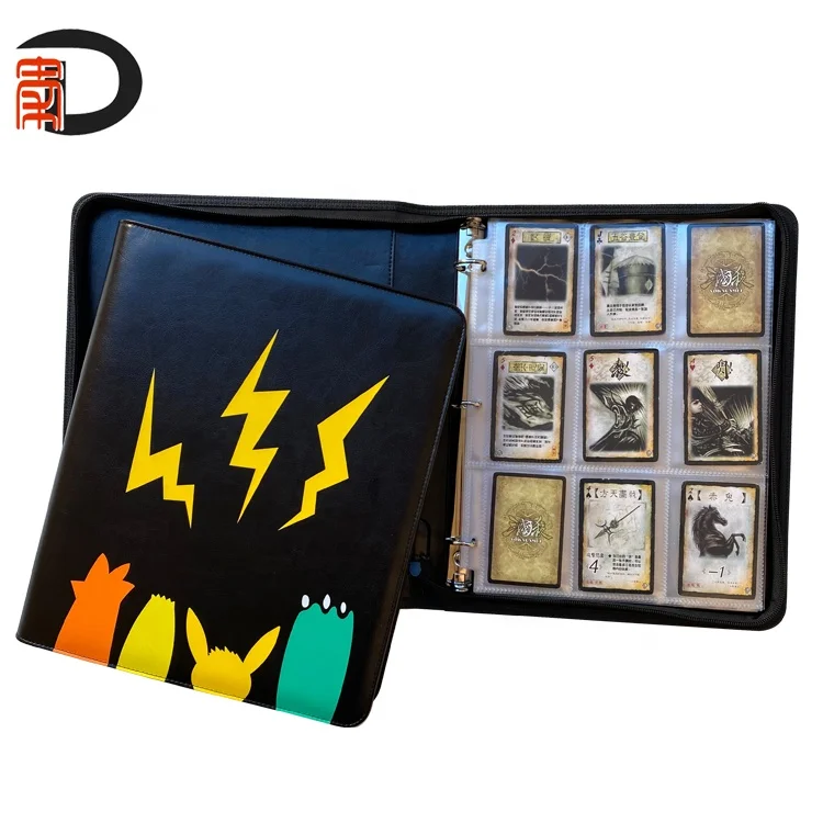 9-Pocket Zipper Gaming Photo Card Collector Binder Pockemon чехол для переноски с отделениями визитных