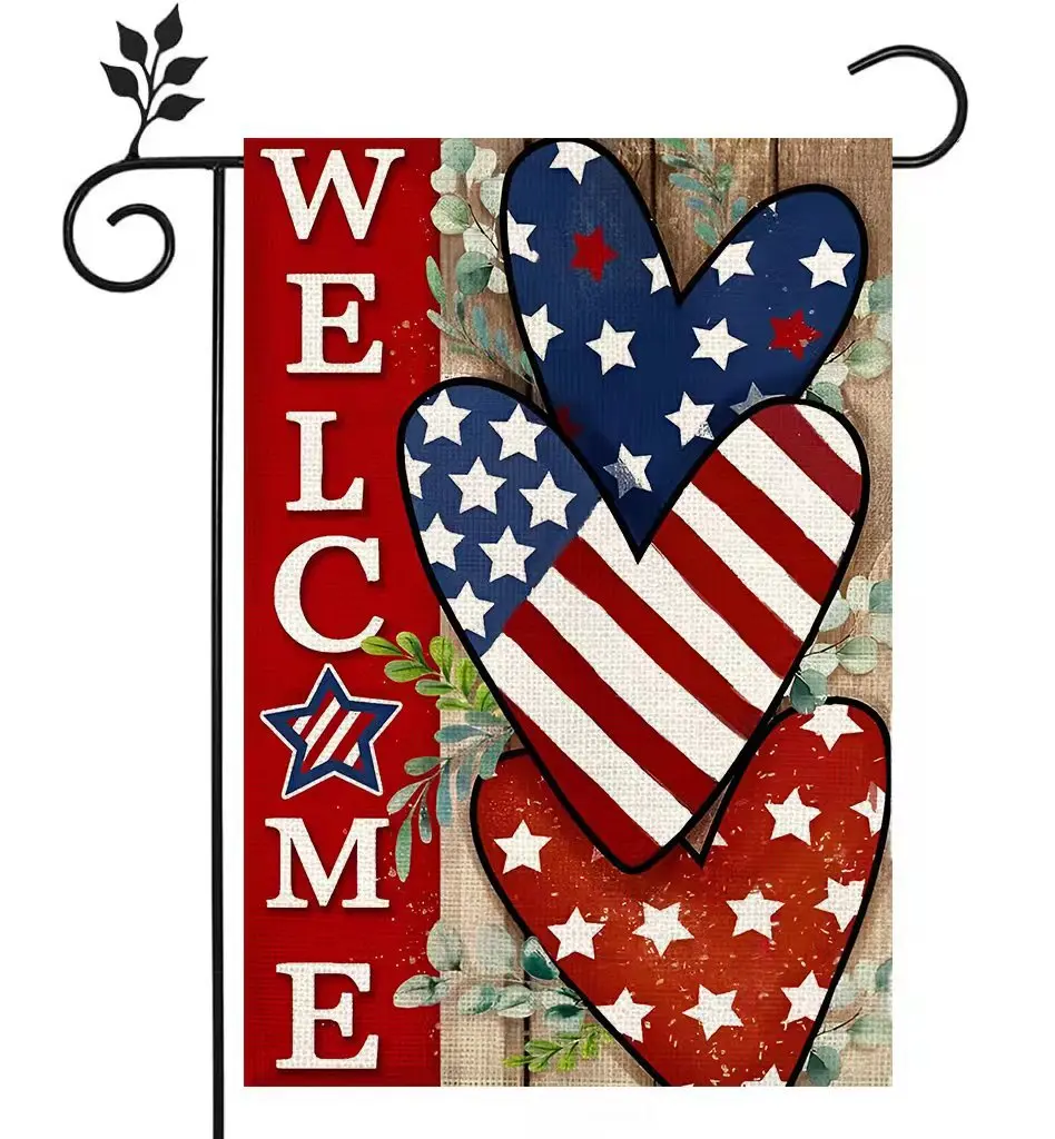 American Independence Day Garden Flag for Garden Decoration Veteran Patriot Independence Day Metal Lawn Yard Decor Yard Signs