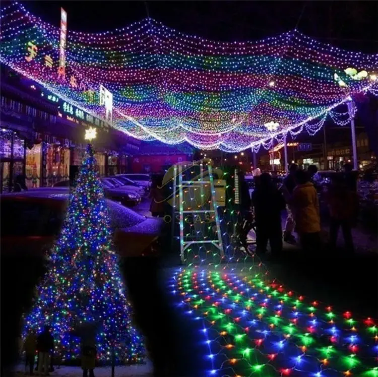 Net String Lights Outdoor Mesh Lights 3*2M Solar Garden Tree Lights Remote for Outside Yard Fence Decor