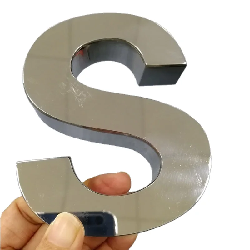 Custom Polished Stainless Steel Metal Letter Sign High-End Finishing Laser Cut Outdoor Indoor Use Cars Home Malls Acrylic