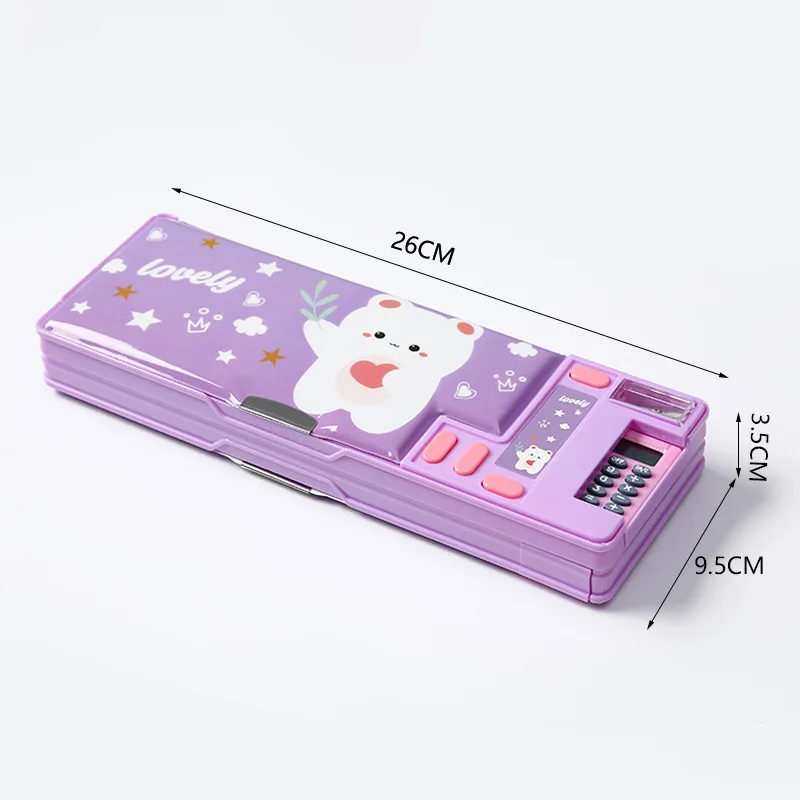 DL5 Plastic multi function magnetic kids pencil box smart stationary box school kids pencil case for kids girls