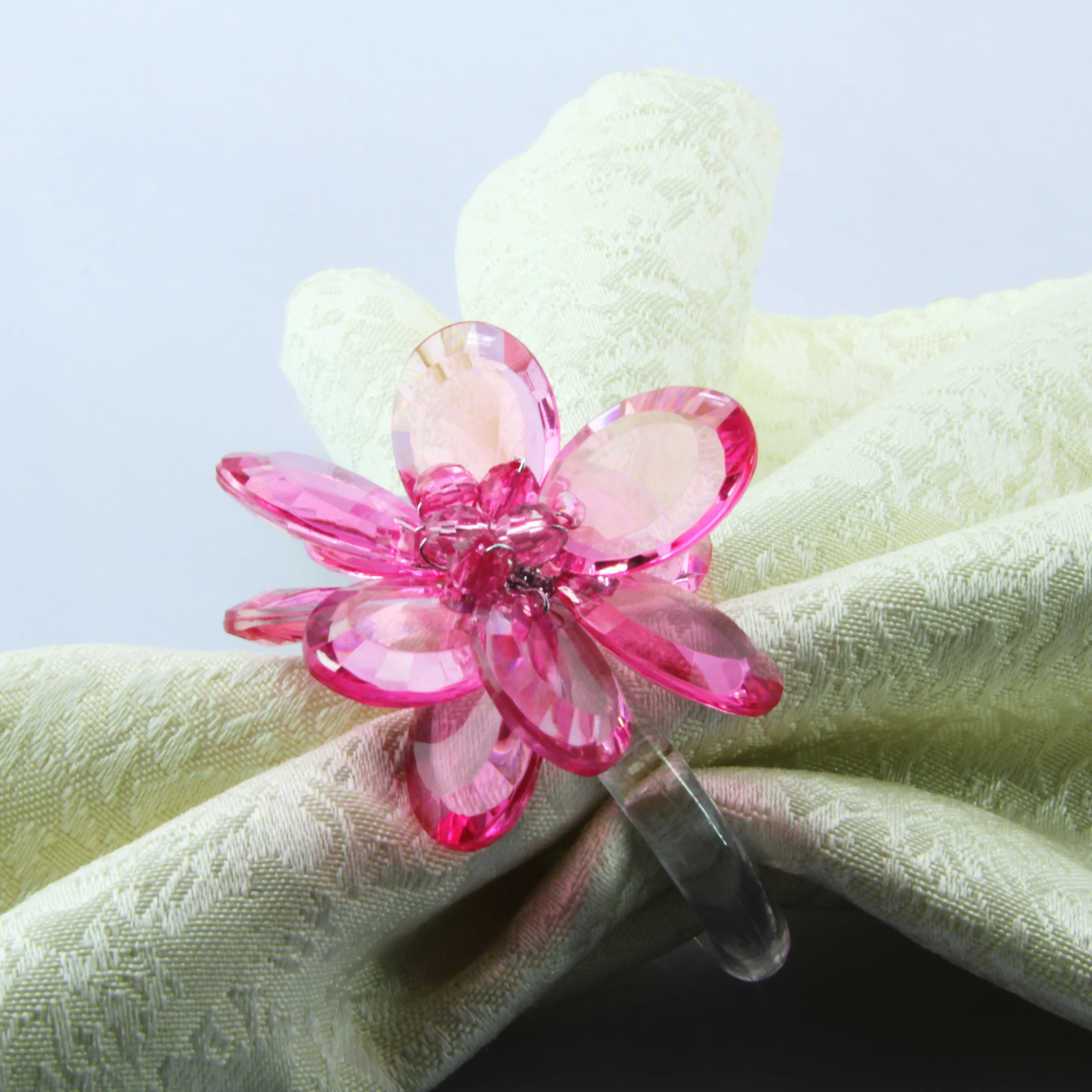 Acrylic flower napkin ring handmade decoration napkin holder many colors