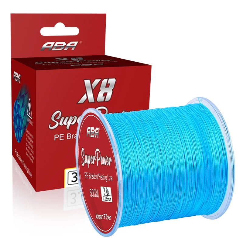 ABA lake fishing 500m 8 strands braided color coated fishing line pe line