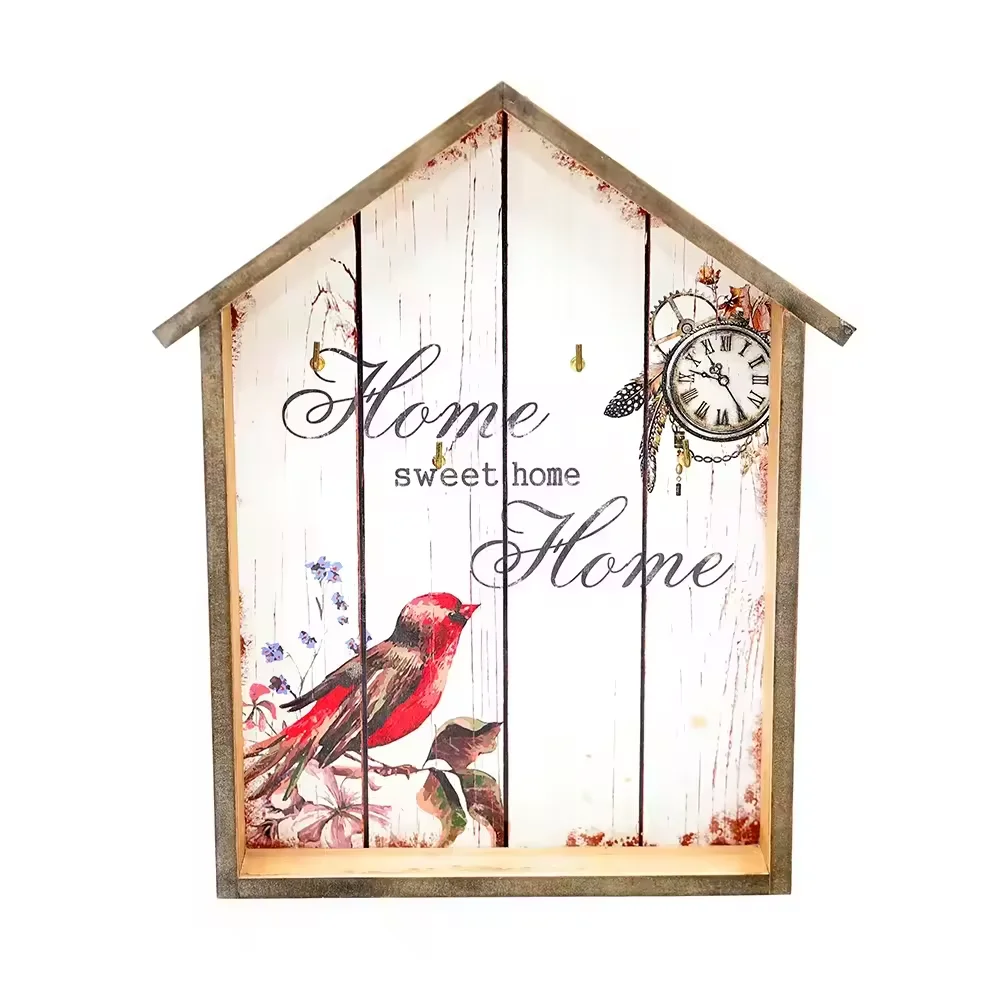 Home Decor Wood Crafts Custom Wooden Wall Key Box