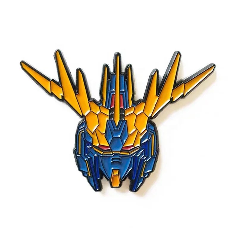 New Gundam badge Anime badge Custom Made  Robot cartoon soft enamel pin Metal Lapel Pin Badge