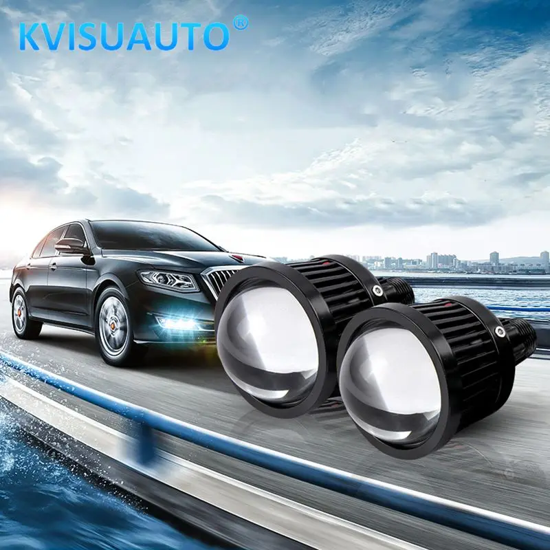 CQL KVISUAUTO LED High Beam Projectors For H11 H7 9005 9006 Waterproof Fog Lens Spotlight  6000K 25W Devil Eyes