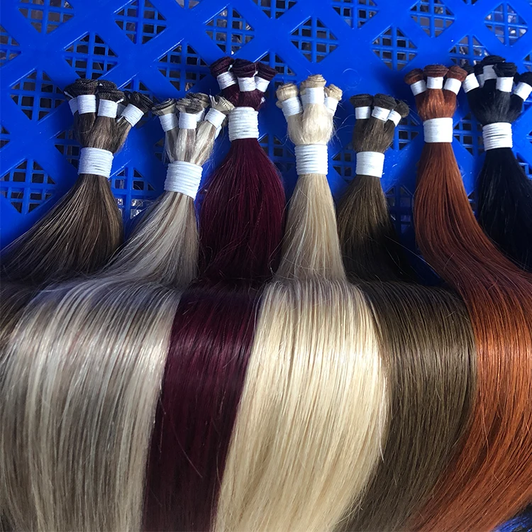 12A Raw Cambodian Human Hair Hand Tied Weft Thick Ends  Double Drawn Luxury Hand Tied Weft