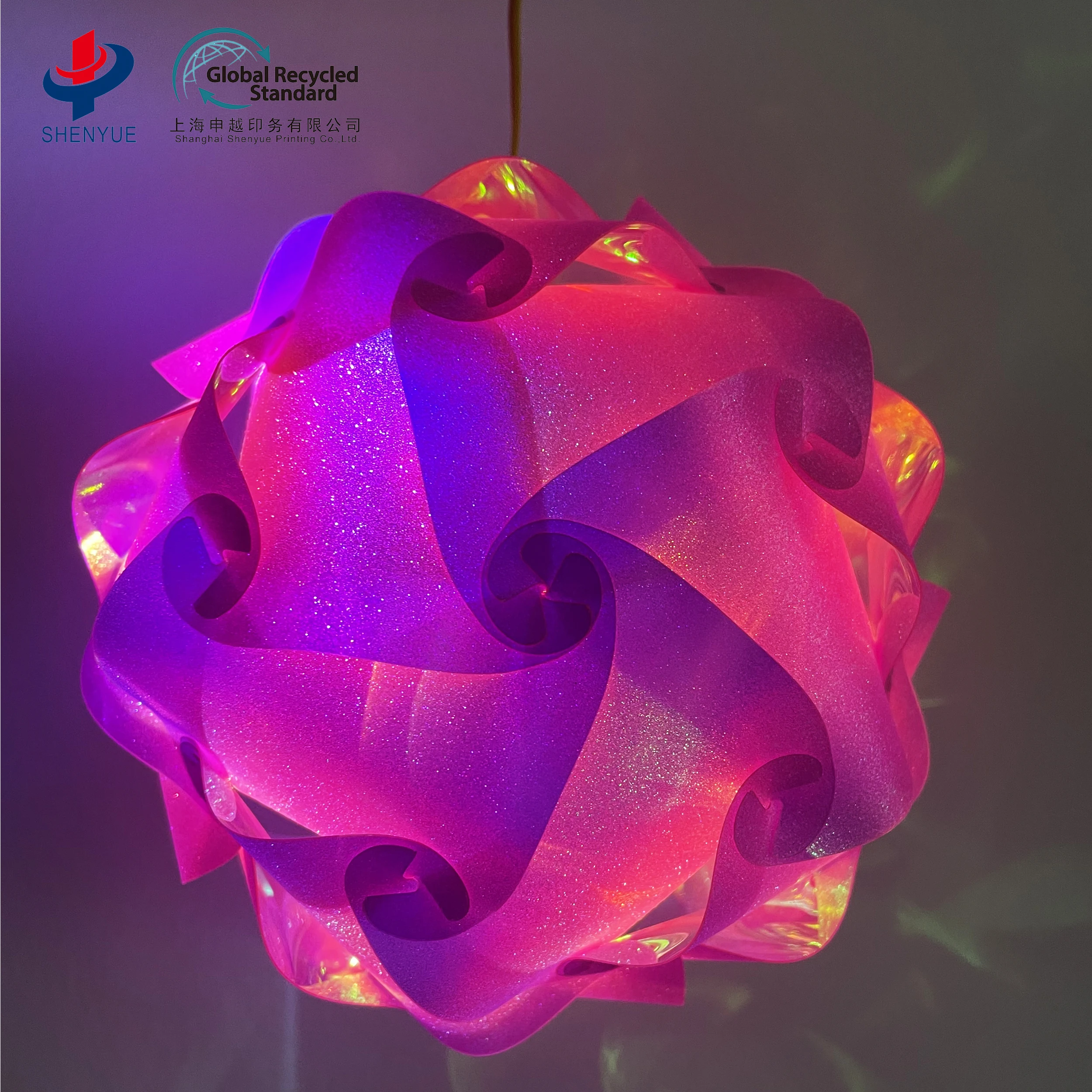 Wholesale latest design starlight appearance GRS recycled IQ jigsaw pendant puzzle lampshade