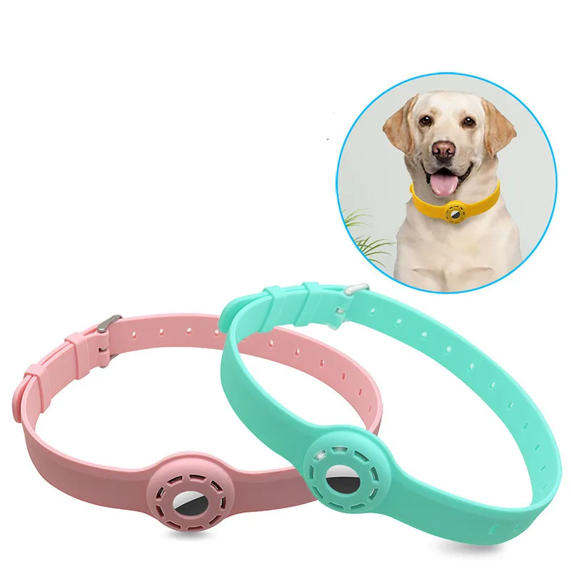 Silicone Pet Collars Dog and Cat Anti Lost Neck Strap for Apple AirTag Band Location Tracker Retainer Cover Protector