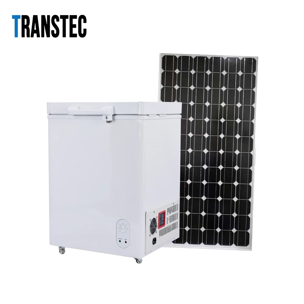 DC 12 V/24V Мини коммерческой солнечной глубокая грудь холодильник с морозильной камерой
