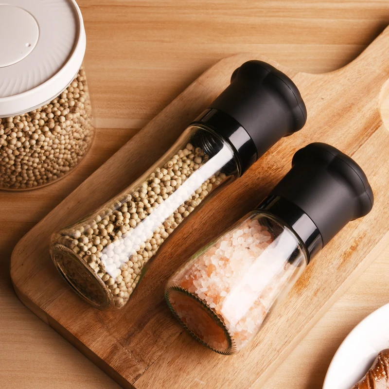 Chef-Hat Design 180ML Container Manual Salt and Pepper Glass for Super Markets