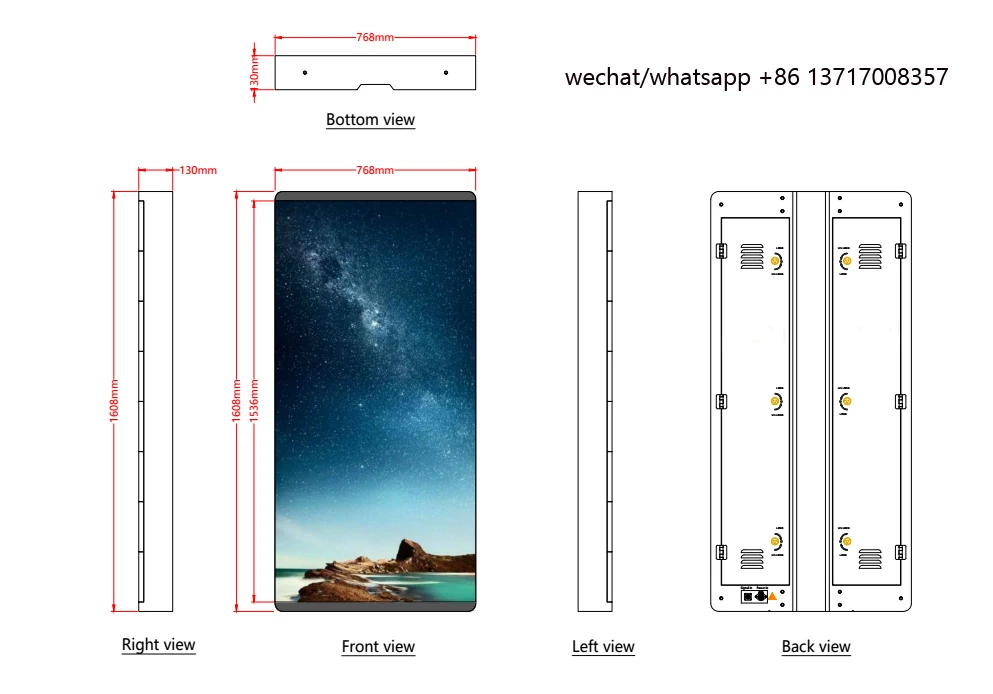 P4 LED pole screen for street lighting pole advertising