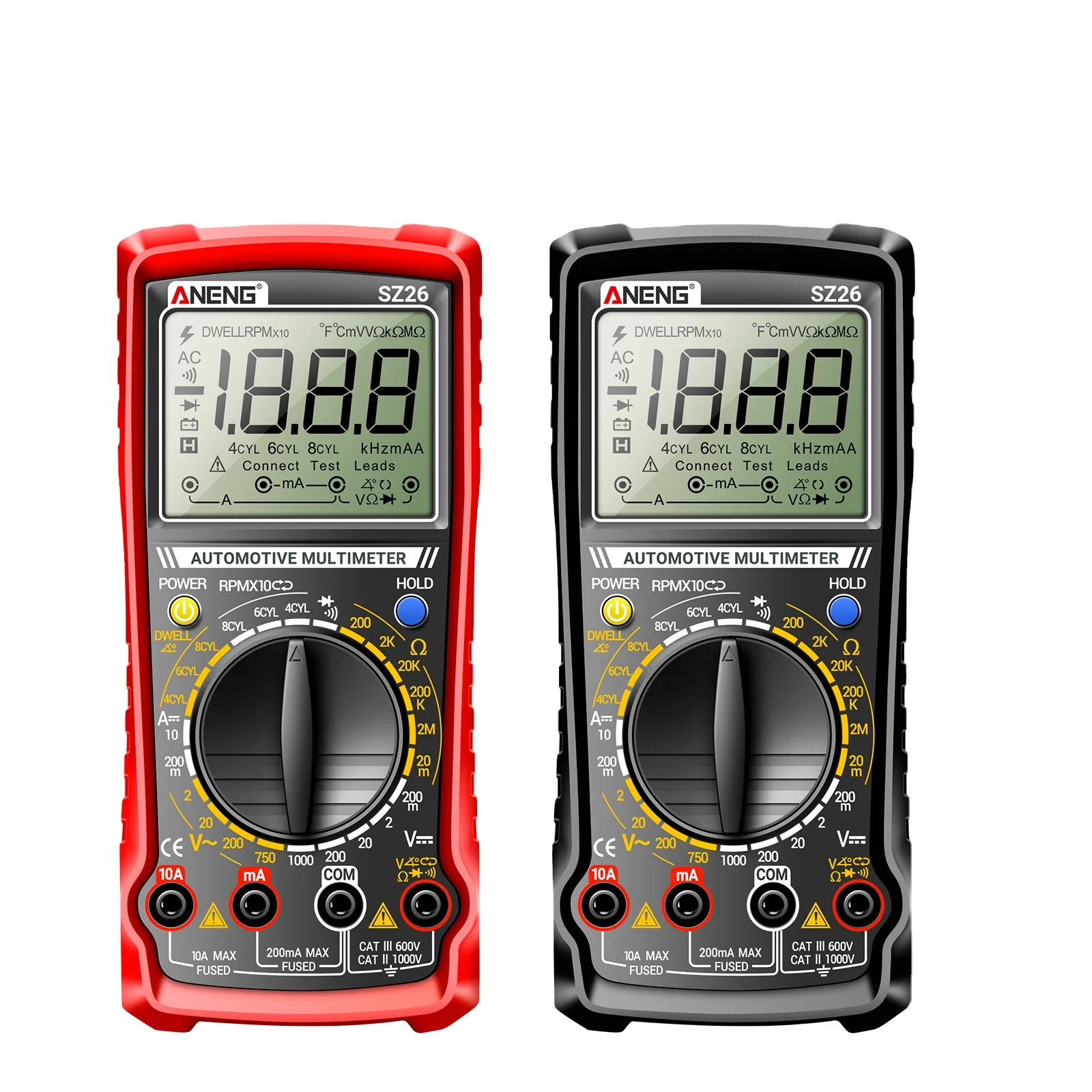 ANENG SZ26 Multitester Closed Angle Measure Auto Repair Multimeter Speed Diode Meter Ohmer Ammeter 1999 Count Car Tester Tools