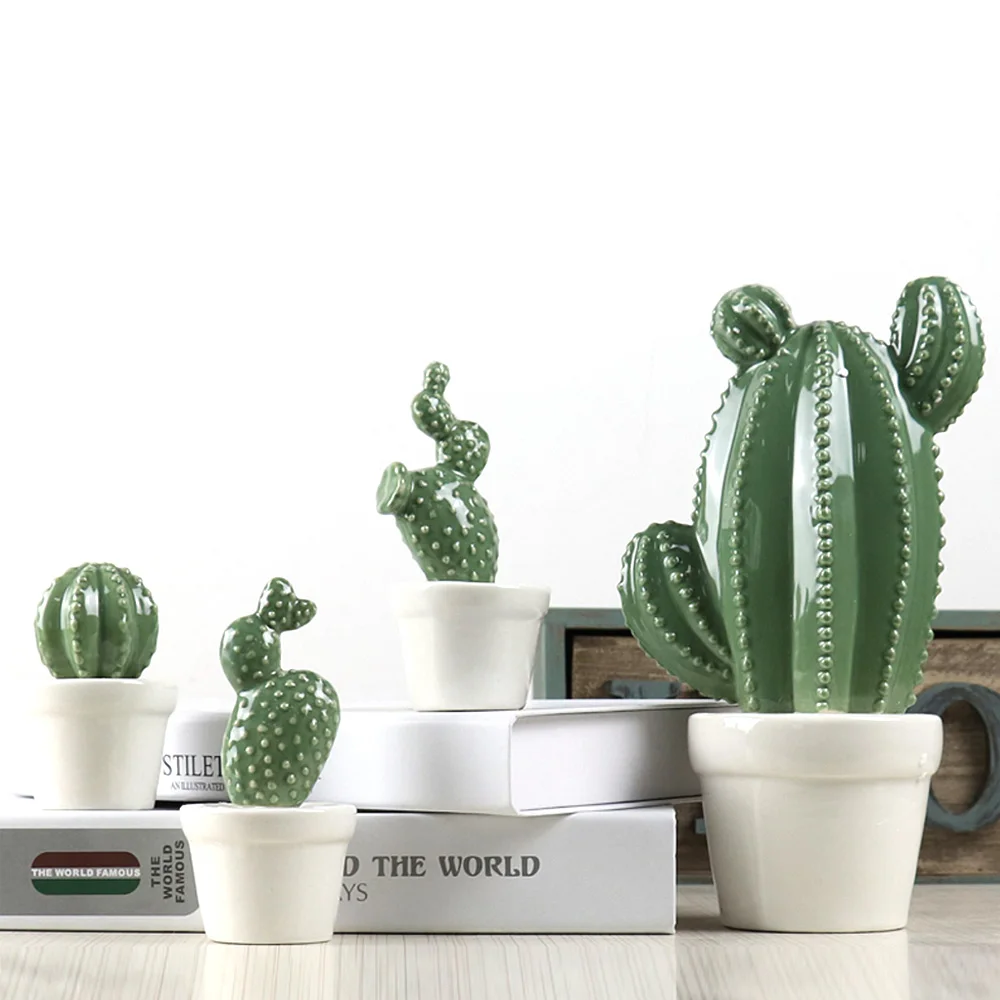 High quality ceramic cactus for home decor with cheap price