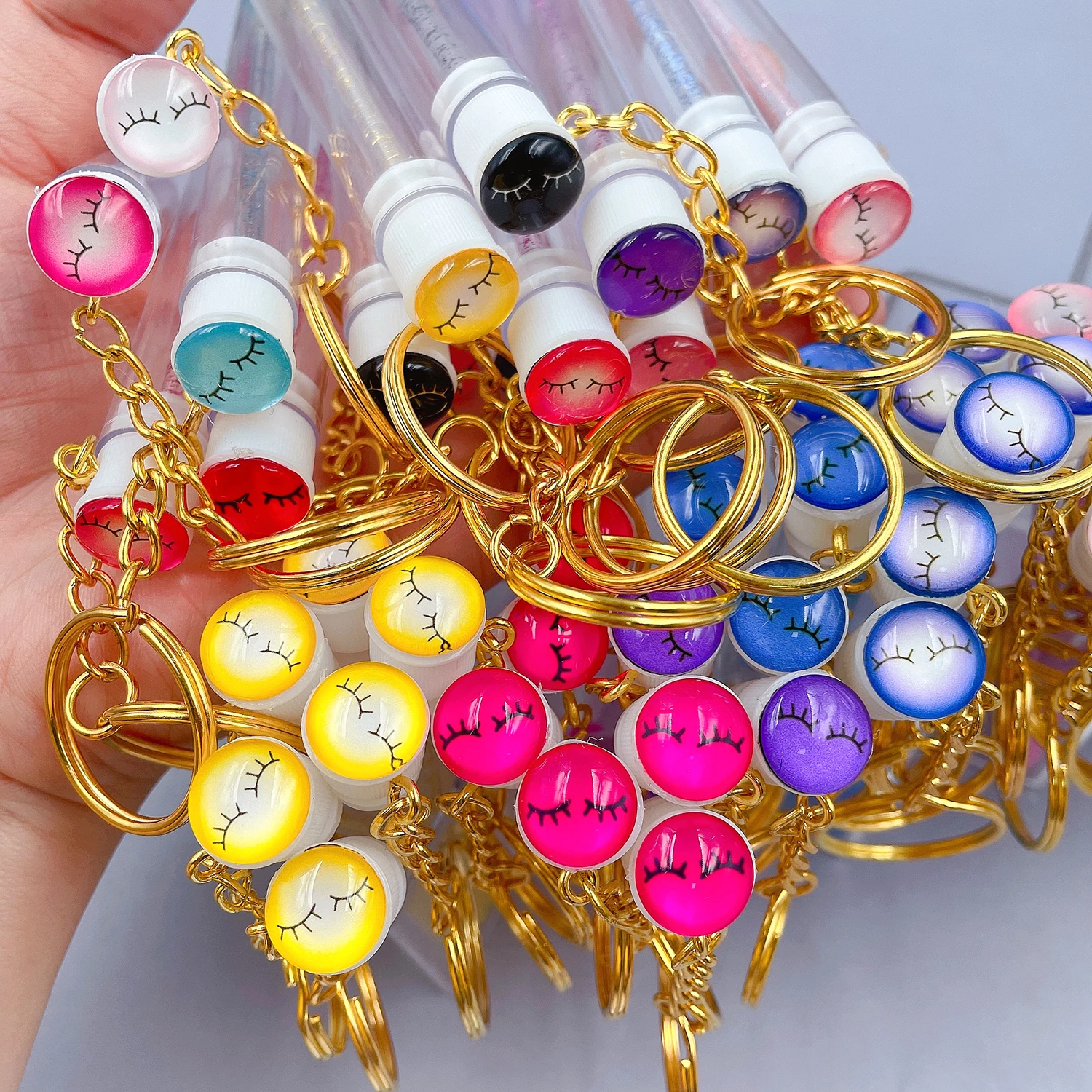 Lashdoll  Eyebrow Brush Disposable Lash Brush, Private Label Eyelash Mascara Makeup Brushes InTubes Keychain