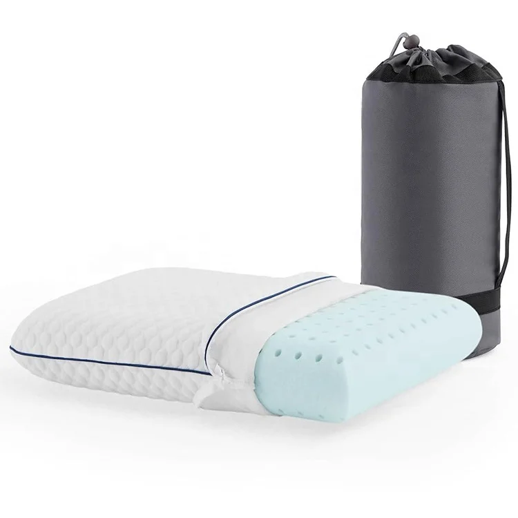 Portable Gel Memory Foam Pillow Dual-sided Washable Cover For All Seasons Breathable Travel Foam Pillow