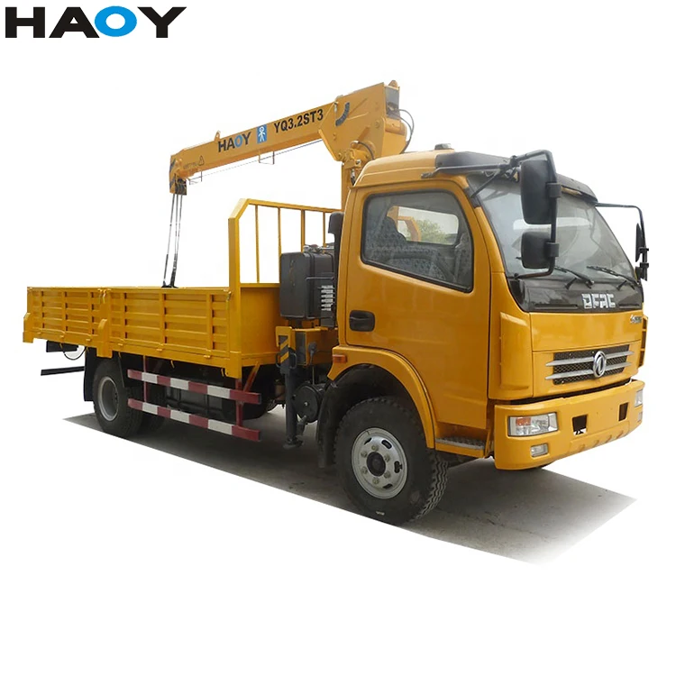 2 ton 3 ton mini crane tuck crane  grua with  remote control mobile straight boom truck mounted crane