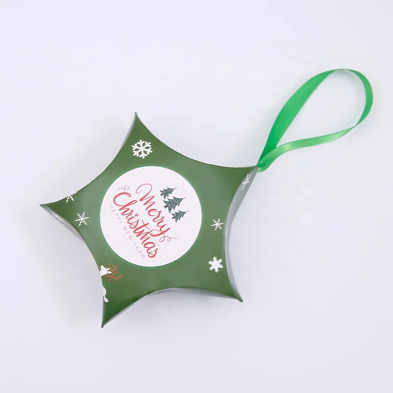 Christmas Kraft Paper Gift Box Kids Party Favor Candy Box with Handle Goodies Bags Cardboard House Design Present