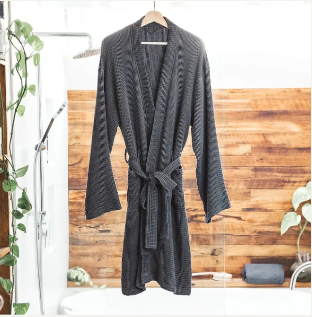 100% Bamboo Waffle Bathrobe Comfortable  Unisex Pajamas for Relaxation and Sleep