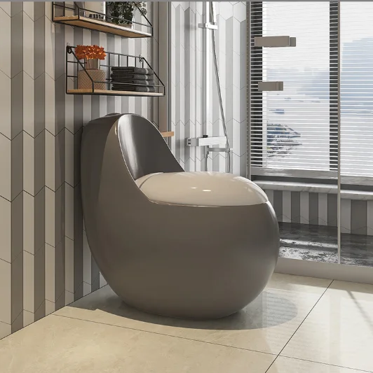 Egg Shape Hanging Toilet Ceramic  Grey Toilet With Conceal Tank