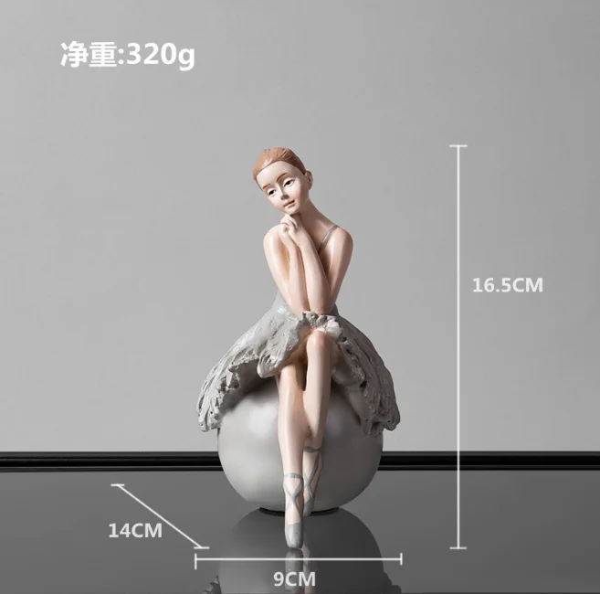 Wholesale custom resin gifts room decor ballerina of polyesina sculpture dancing girl ballet dancer statue figurine