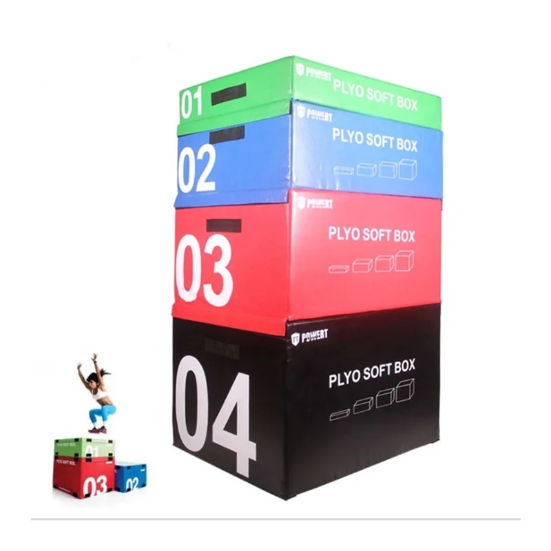 3in1 Gym Equipment Fitness Training Pink Plyobox Adjustable Jumping Box Plyometric Plyosoft Custom Foam Soft Jump Plyo Box